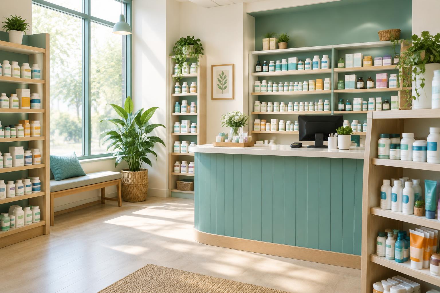 Bright, welcoming pharmacy counter
